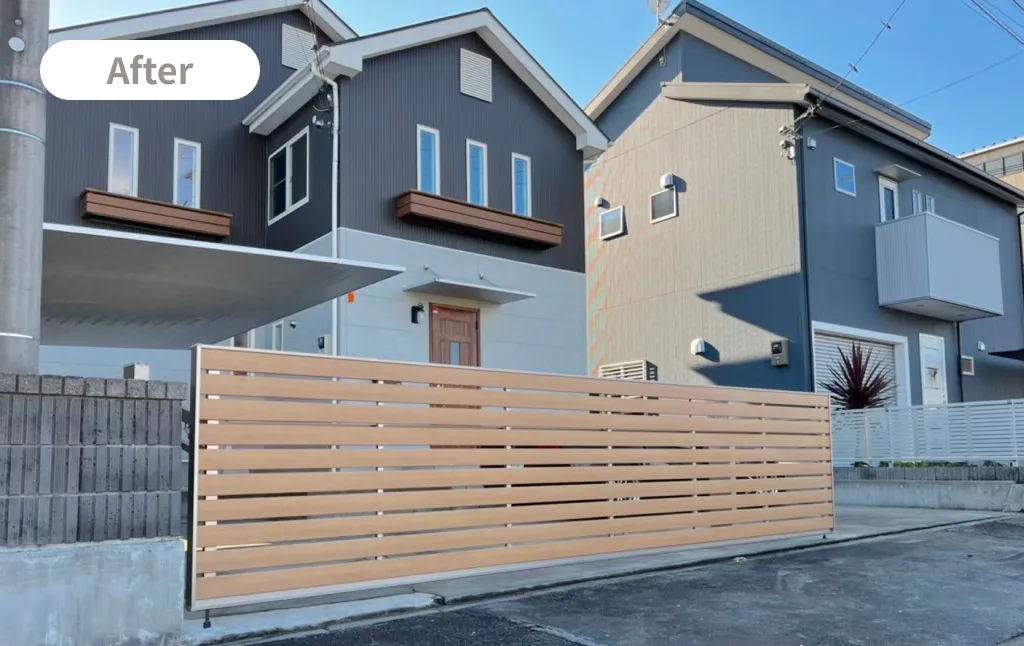 カーポート・外部からの目線を遮るフェンス施工